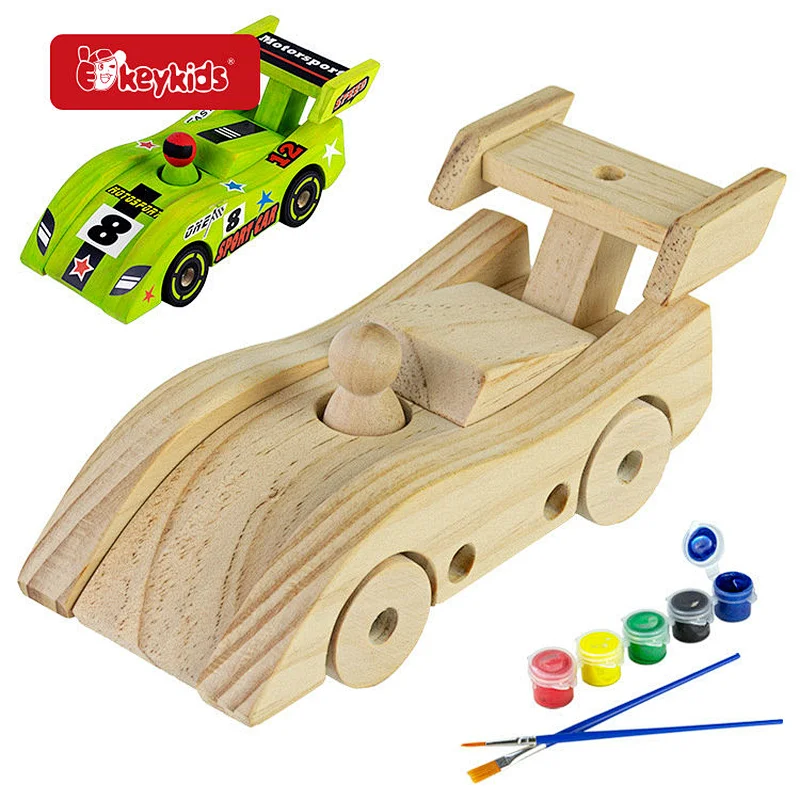 Educational STEM Toy Wooden Vehicles Arts and Craft Toy for Children W03A161